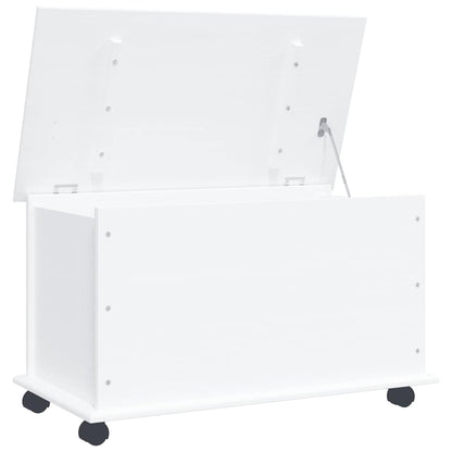 Storage Chest with Wheels "ALTA" White 73x39,5x43 cm Solid Wood Pine