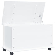 Storage Chest with Wheels ALTA White 73x39.5x44 cm Solid Wood Pine