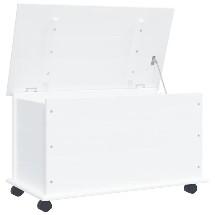 Storage Chest with Wheels ALTA White 73x39.5x44 cm Solid Wood Pine