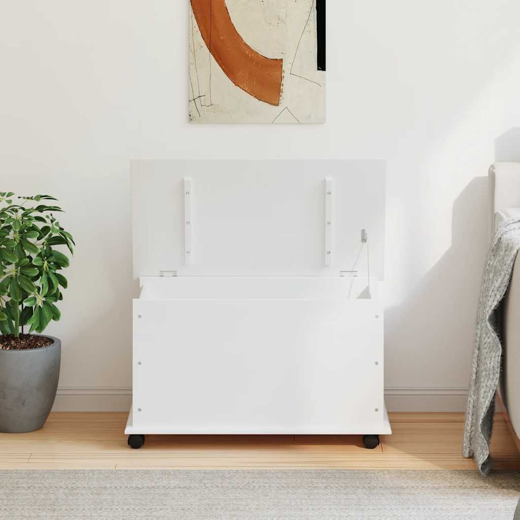 Storage Chest with Wheels "ALTA" White 73x39,5x43 cm Solid Wood Pine