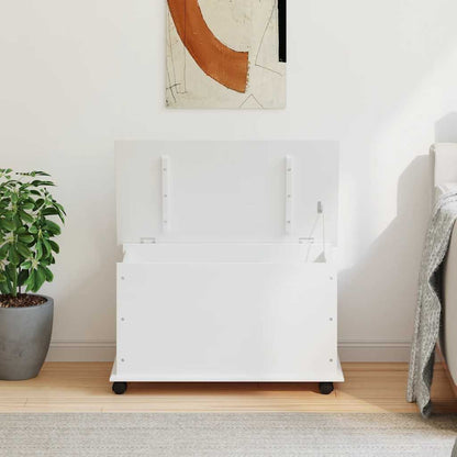 Storage Chest with Wheels "ALTA" White 73x39,5x43 cm Solid Wood Pine