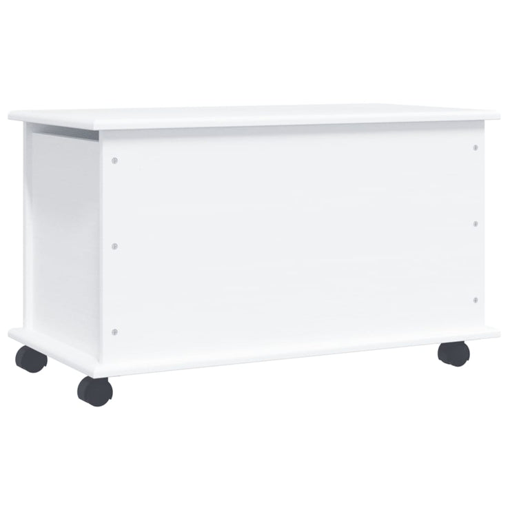 Storage Chest with Wheels ALTA White 73x39.5x44 cm Solid Wood Pine