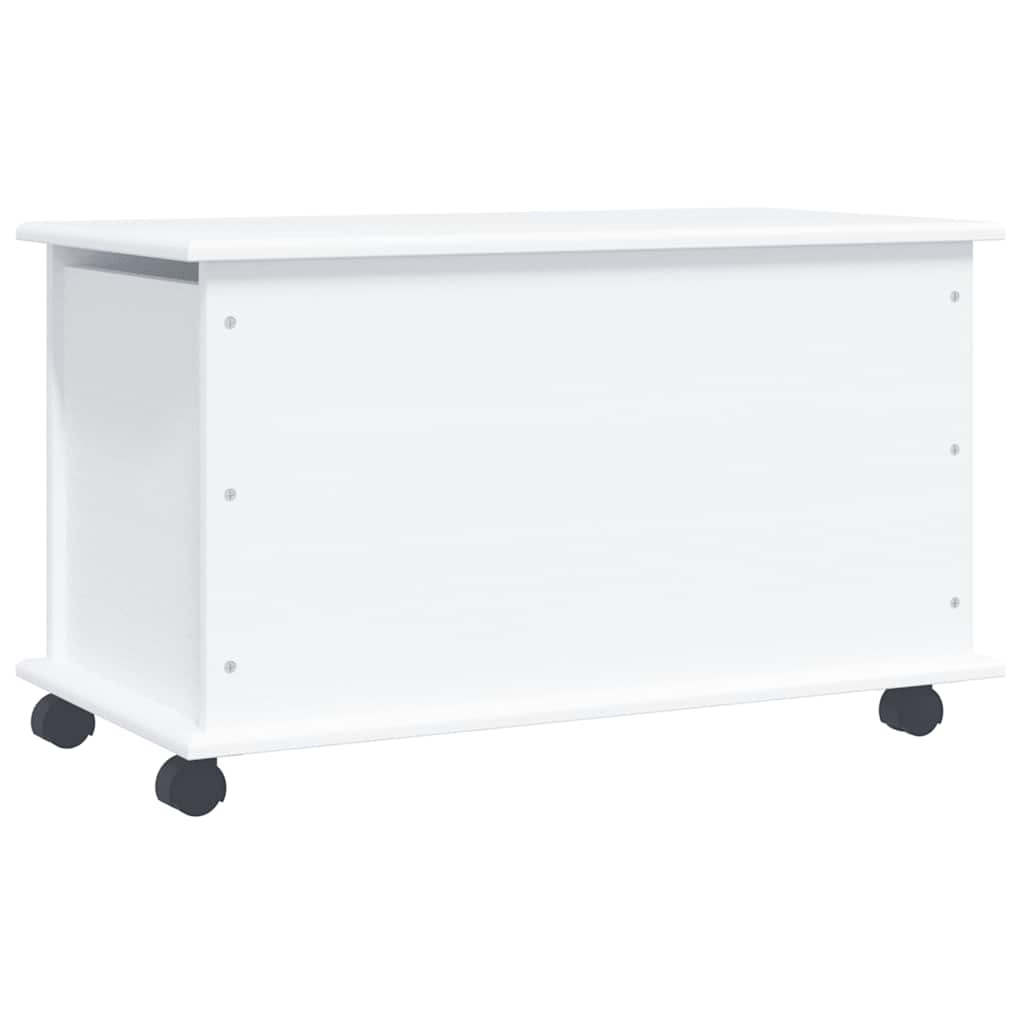 Storage Chest with Wheels "ALTA" White 73x39,5x43 cm Solid Wood Pine