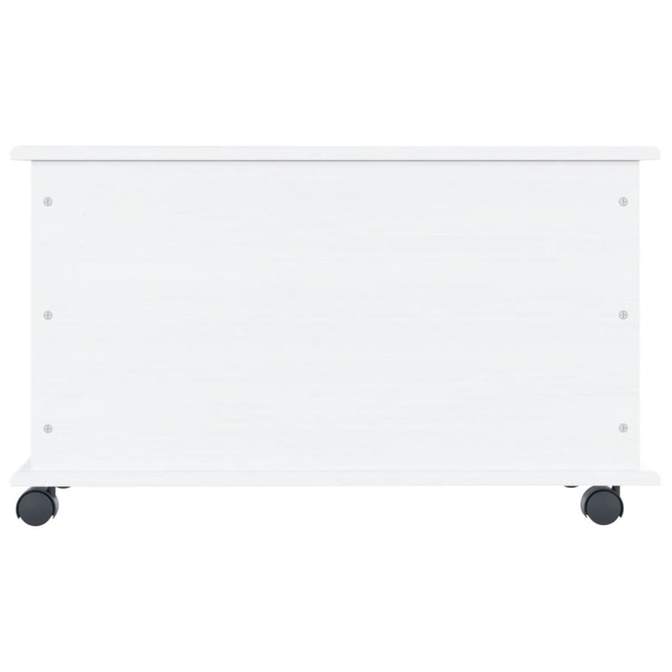 Storage Chest with Wheels ALTA White 73x39.5x44 cm Solid Wood Pine
