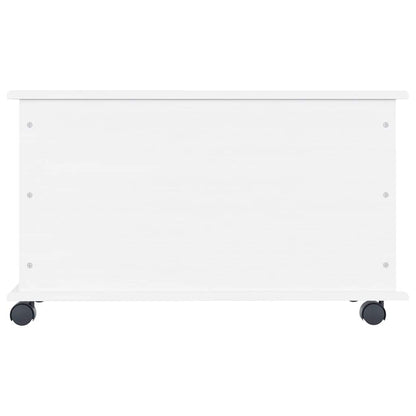 Storage Chest with Wheels "ALTA" White 73x39,5x43 cm Solid Wood Pine