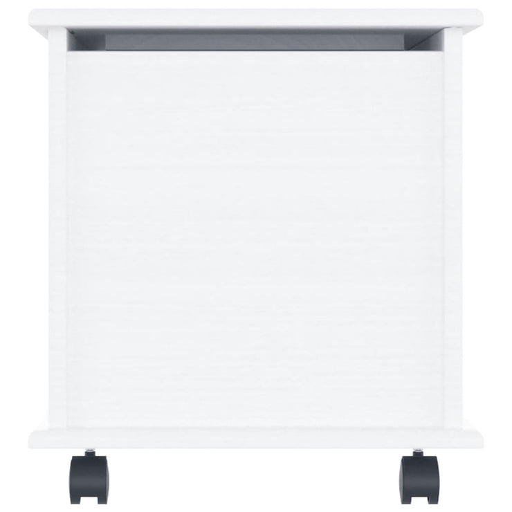 Storage Chest with Wheels ALTA White 73x39.5x44 cm Solid Wood Pine