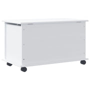 Storage Chest with Wheels ALTA White 73x39.5x44 cm Solid Wood Pine