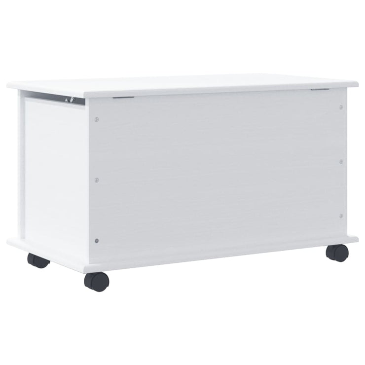 Storage Chest with Wheels ALTA White 73x39.5x44 cm Solid Wood Pine