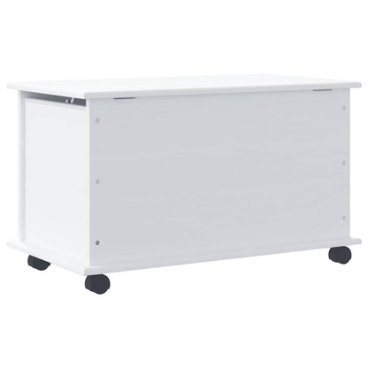 Storage Chest with Wheels "ALTA" White 73x39,5x43 cm Solid Wood Pine