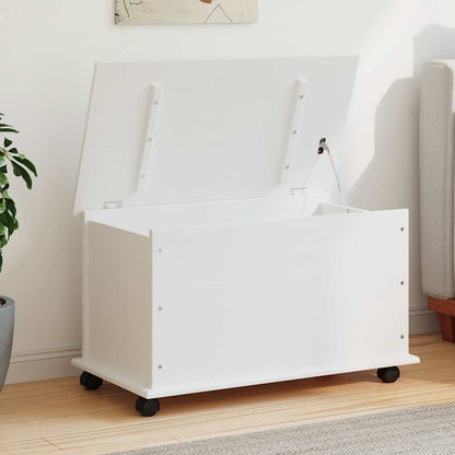 Storage Chest with Wheels "ALTA" White 73x39,5x43 cm Solid Wood Pine