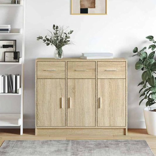 Sideboard Sonoma Oak 91x28x75 cm Engineered Wood
