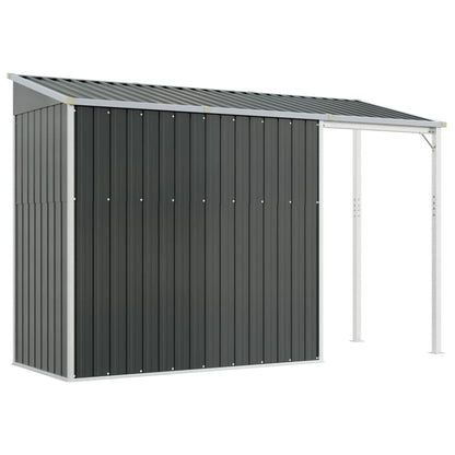 Garden Shed with Extended Roof Anthracite 277x110.5x181 cm Steel