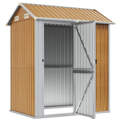 Garden Shed Light Brown 192x152.5x237 cm Galvanised Steel