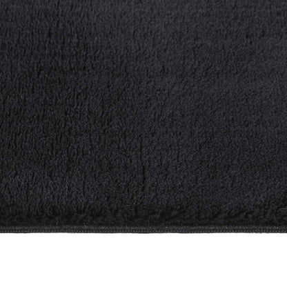 Washable Rug Soft Shaggy Black 160x230 cm Anti Slip (US Only)
