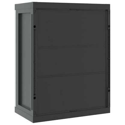 Outdoor Storage Cabinet Grey and Black 65x37x85 cm PP