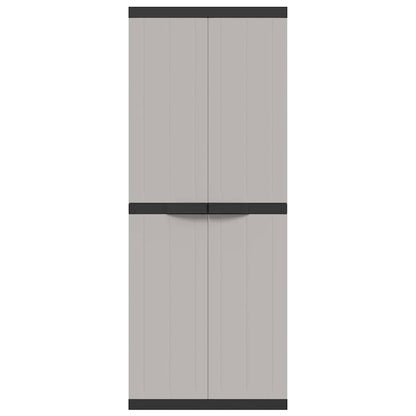 Outdoor Storage Cabinet Grey and Black 65x37x165 cm PP