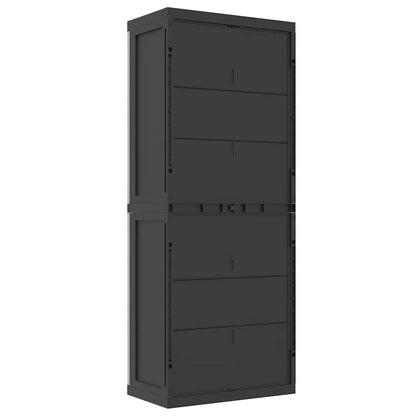 Outdoor Storage Cabinet Grey and Black 65x37x165 cm PP