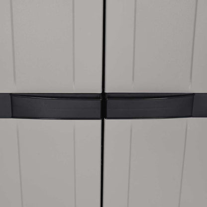 Outdoor Storage Cabinet Grey and Black 65x37x165 cm PP