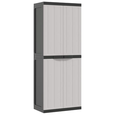 Outdoor Storage Cabinet Grey and Black 65x37x165 cm PP