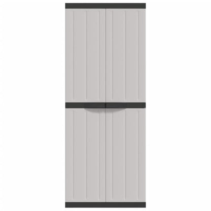 Outdoor Storage Cabinet Grey and Black 65x37x165 cm PP