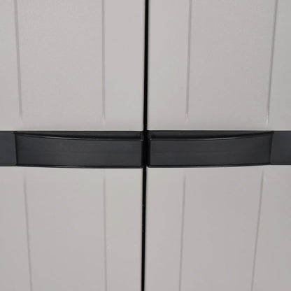 Outdoor Storage Cabinet Grey and Black 65x37x165 cm PP