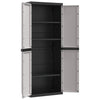 Outdoor Storage Cabinet Gray and Black 25.6"x14.6"x65" PP