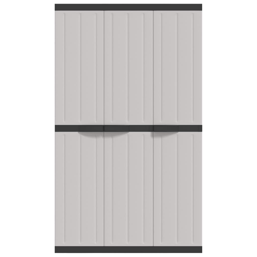 Outdoor Storage Cabinet Grey and Black 97x37x165 cm PP