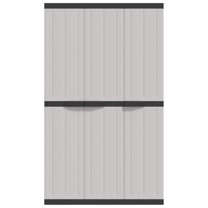 Outdoor Storage Cabinet Grey and Black 97x37x165 cm PP