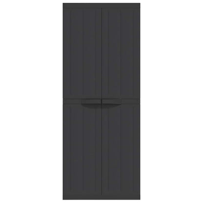 Outdoor Storage Cabinet Black 65x37x165 cm PP