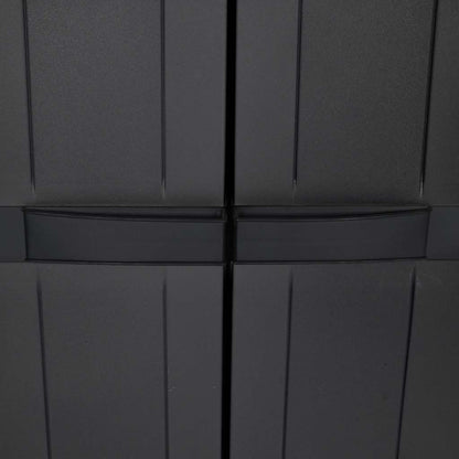 Outdoor Storage Cabinet Black 65x37x165 cm PP