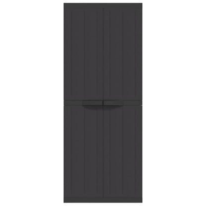 Outdoor Storage Cabinet Black 65x37x165 cm PP