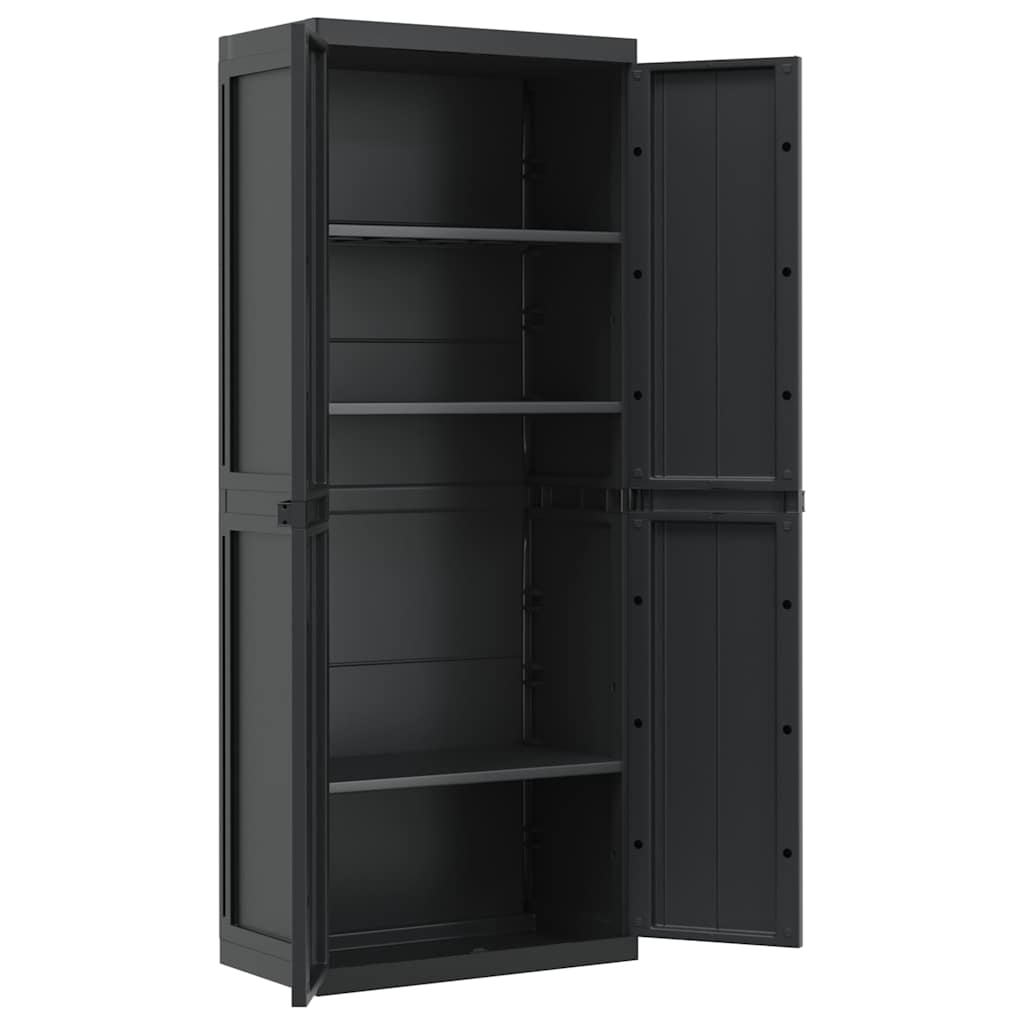 Outdoor Storage Cabinet Black 65x37x165 cm PP