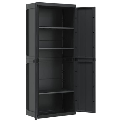Outdoor Storage Cabinet Black 65x37x165 cm PP