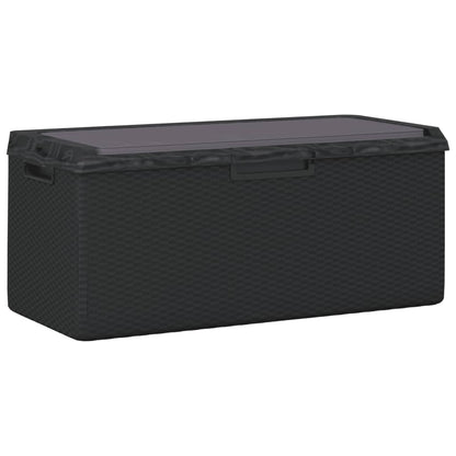 Garden Storage Box with Seat Cushion Anthracite 350 L PP