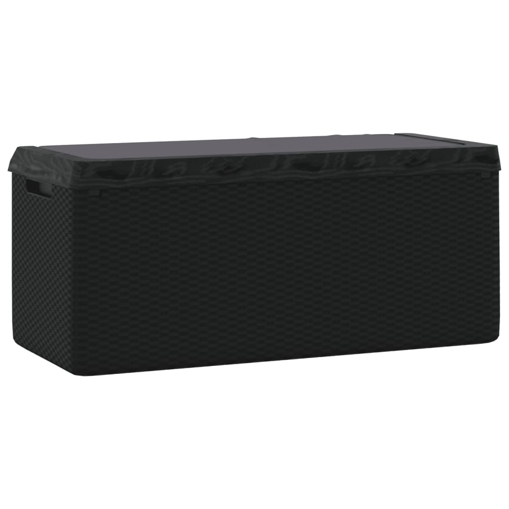 Garden Storage Box with Seat Cushion Anthracite 350 L PP