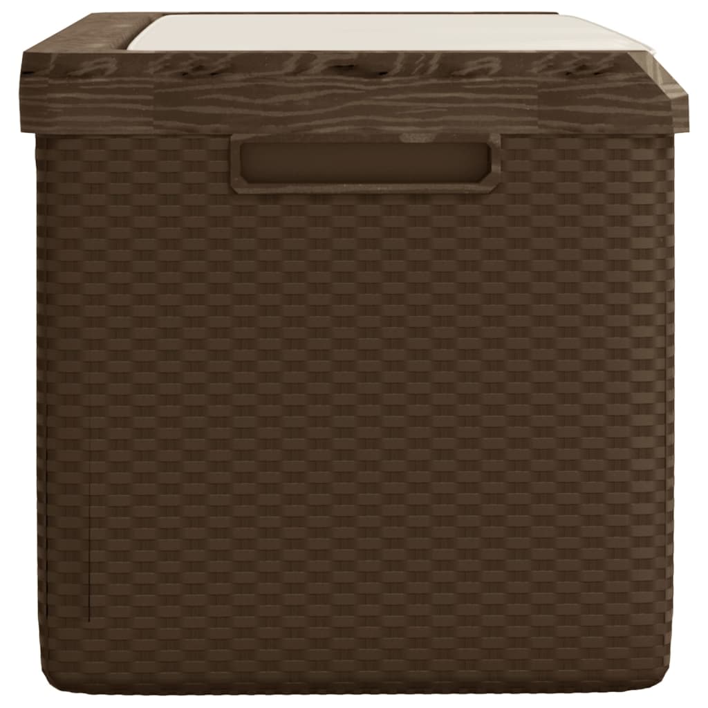 Patio Storage Box with Seat Cushion Brown 92.5 gal PP
