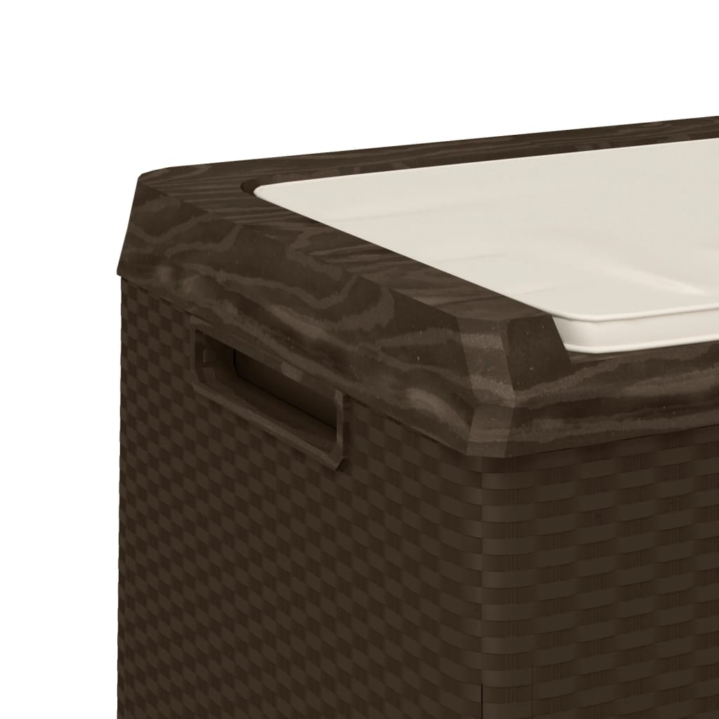 Patio Storage Box with Seat Cushion Brown 92.5 gal PP