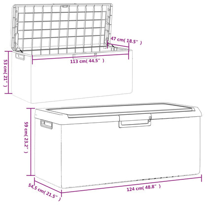 Patio Storage Box with Seat Cushion Brown 92.5 gal PP