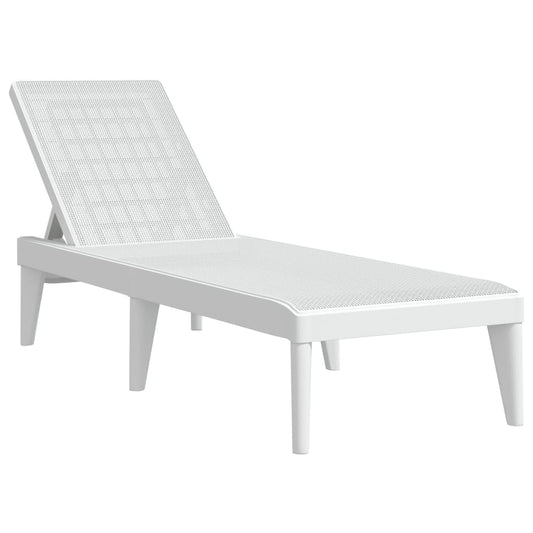 Sun Lounger | White | 100% Polypropylene | Standard | Height-Adjustable
