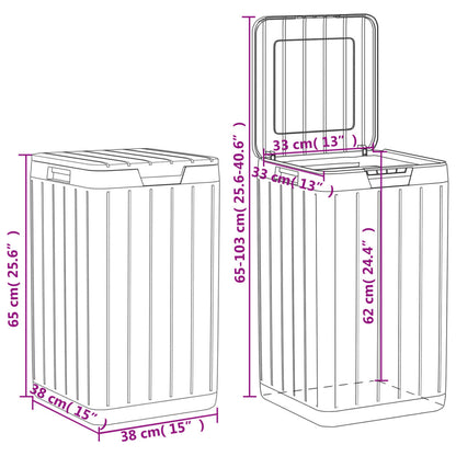 vidaXL Outdoor Garbage Bin Anthracite 15"x15"x25.6" PP