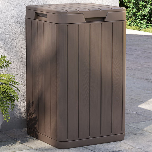 Outdoor Garbage Bin Brown 38x38x65 cm PP