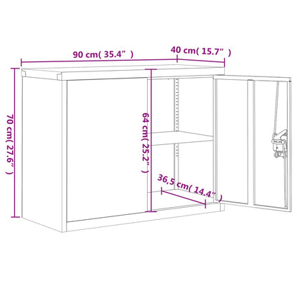 File Cabinet Anthracite 90x40x70 cm Steel