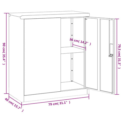 File Cabinet Light Grey 79x40x90 cm Steel