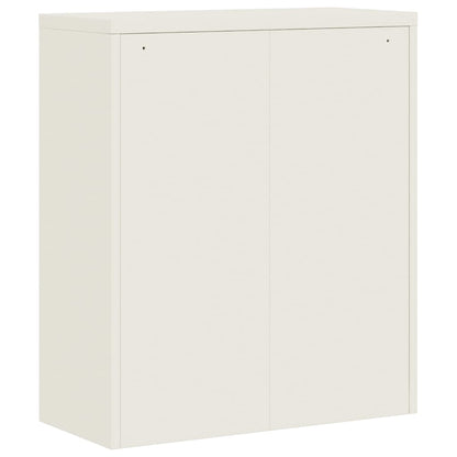 File Cabinet White 90x40x105 cm Steel
