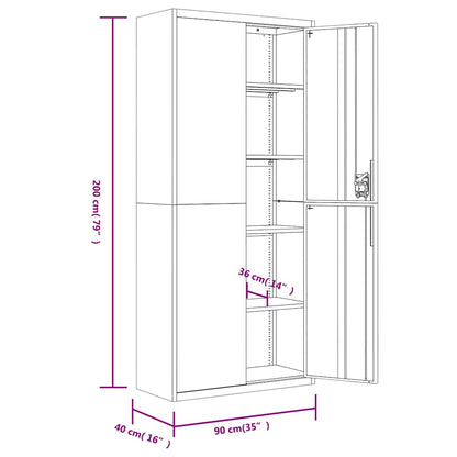 File Cabinet Anthracite 90x40x200 cm Steel