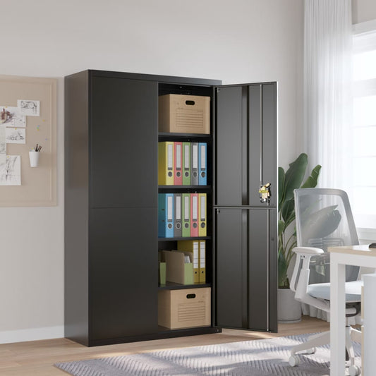 File Cabinet | Black | Powder-coated Steel | Large