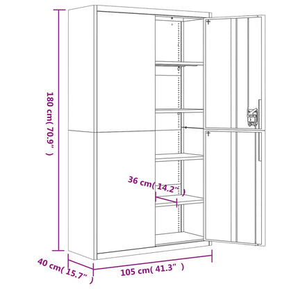File Cabinet Anthracite 105x40x180 cm Steel
