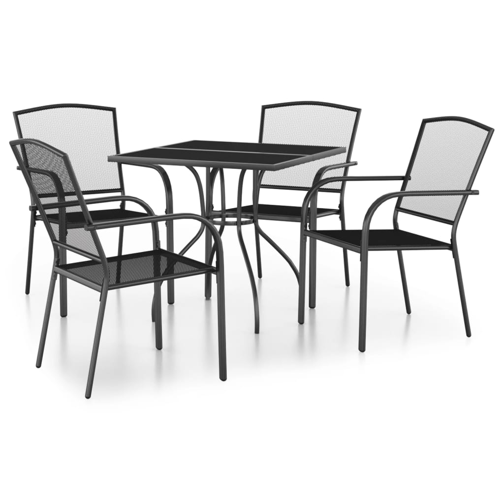 Garden Dining Set | Anthracite | Steel (e-coated and powder-coated)