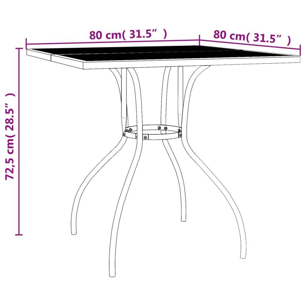Garden Dining Set | Anthracite | Steel (e-coated and powder-coated)