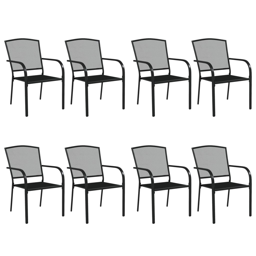 Garden Dining Set | Anthracite | Steel | Large | Stackable
